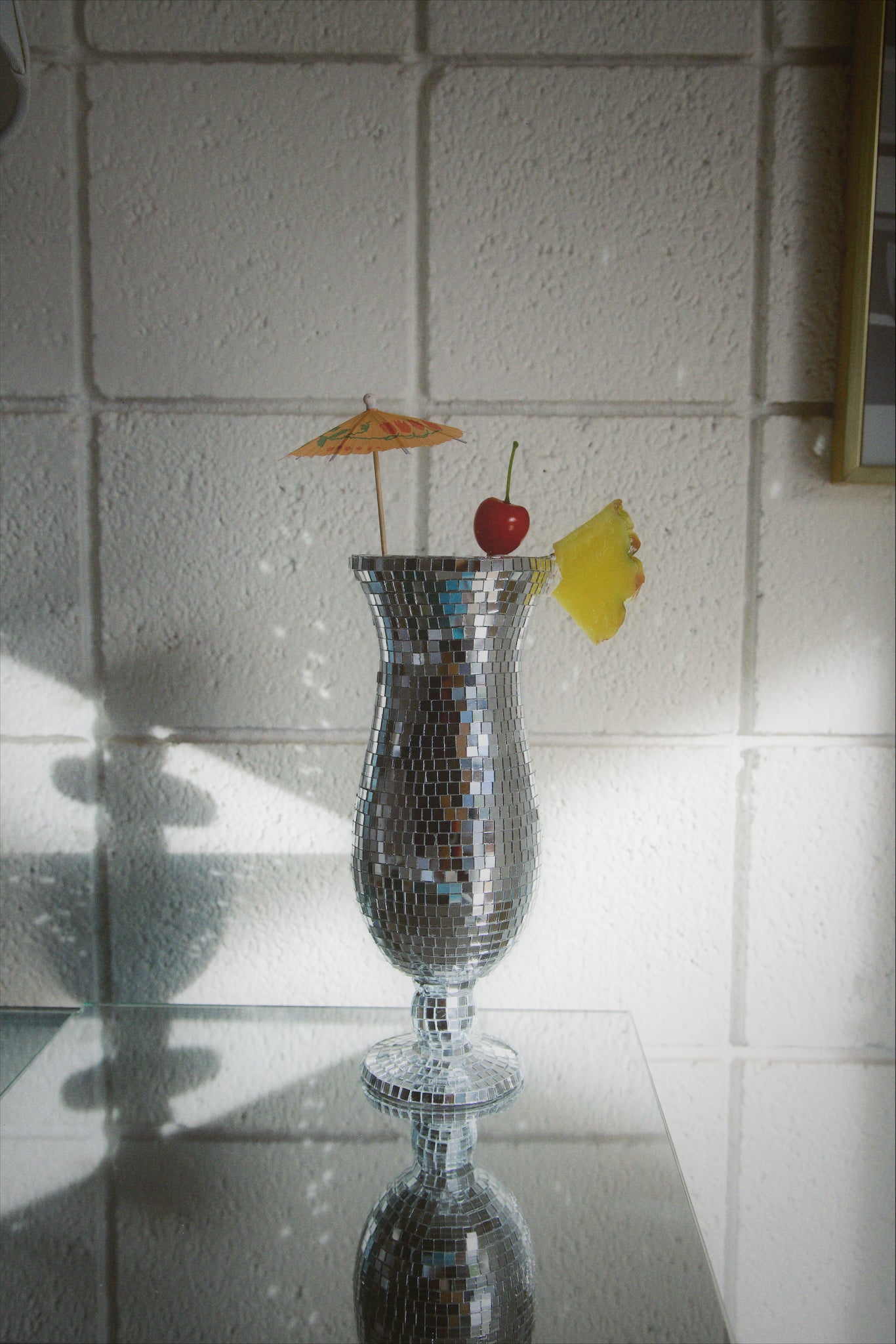 disco piña colada glass home decor bar cart decor