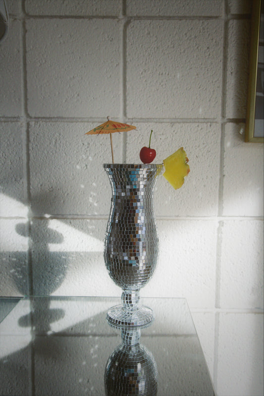 disco piña colada glass home decor bar cart decor