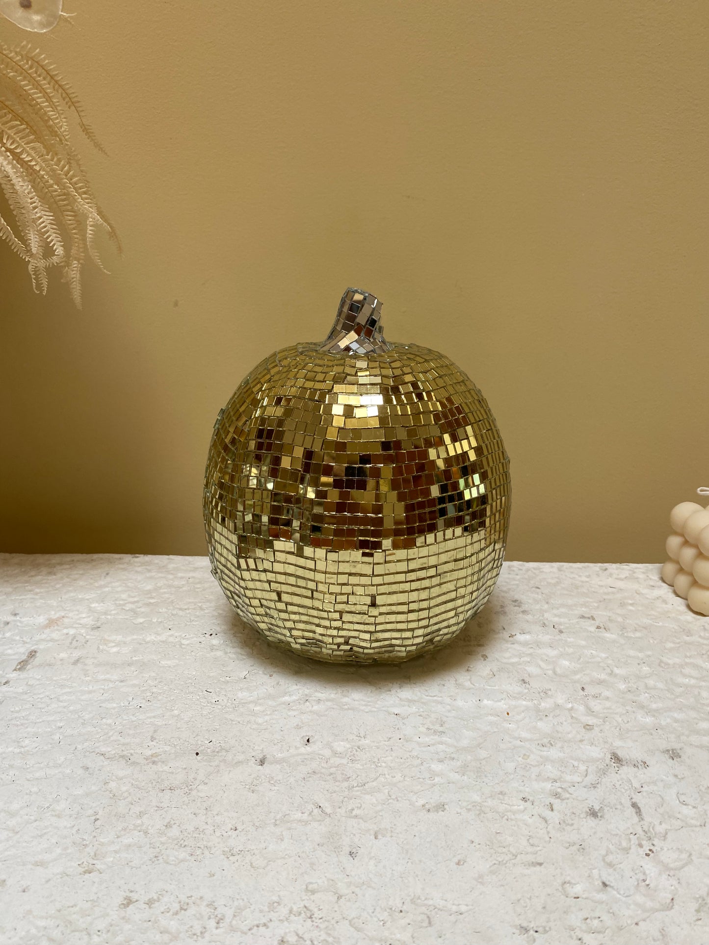 gold disco pumpkin fall decor