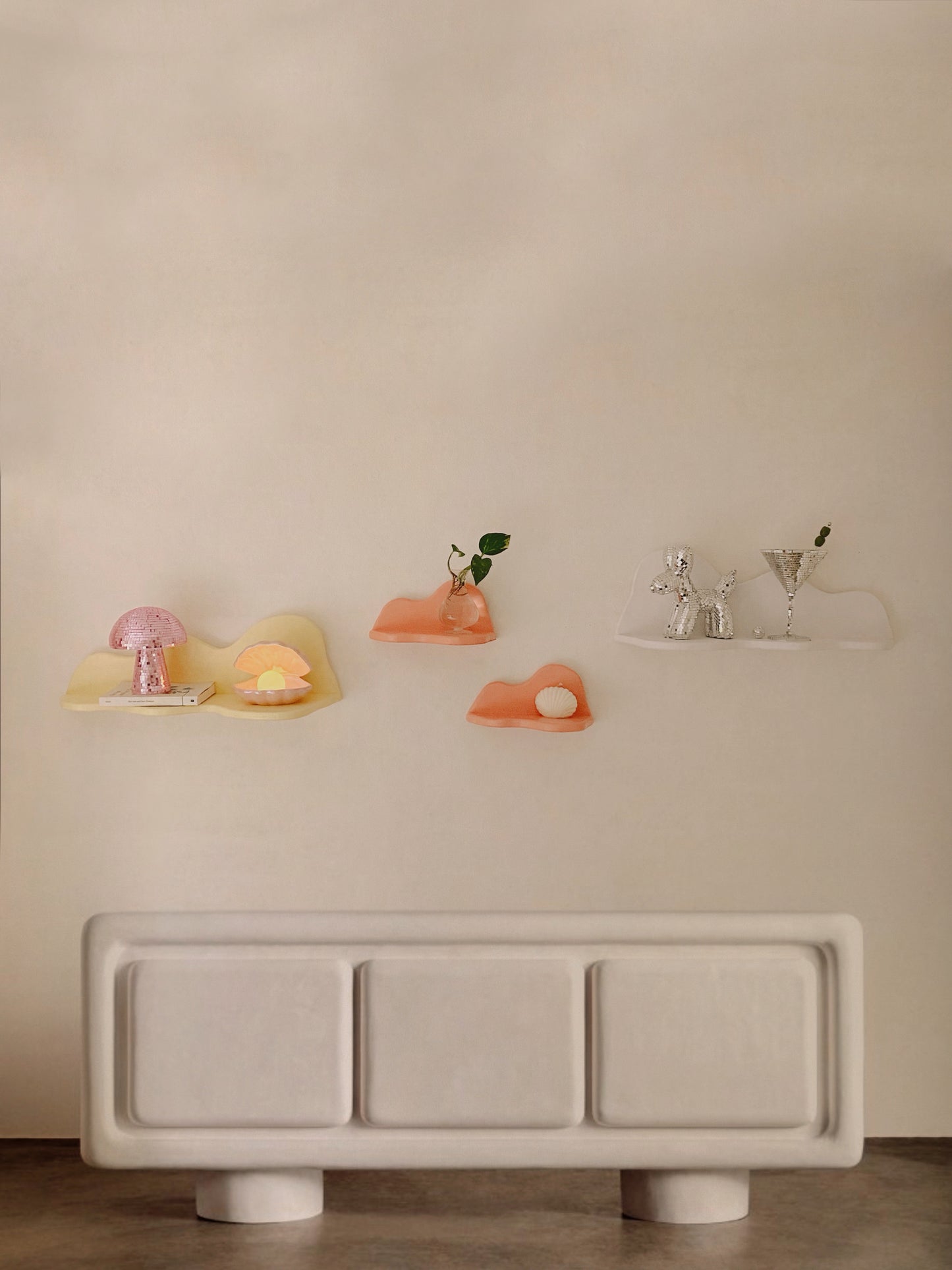 Squiggle Curvy Wavy Floating Shelf