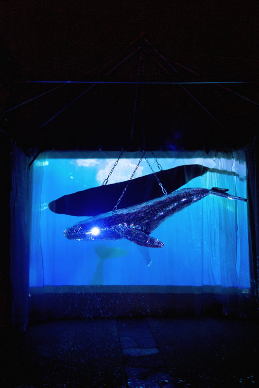 Custom Disco Ball Whale Sculpture by A.M. Club