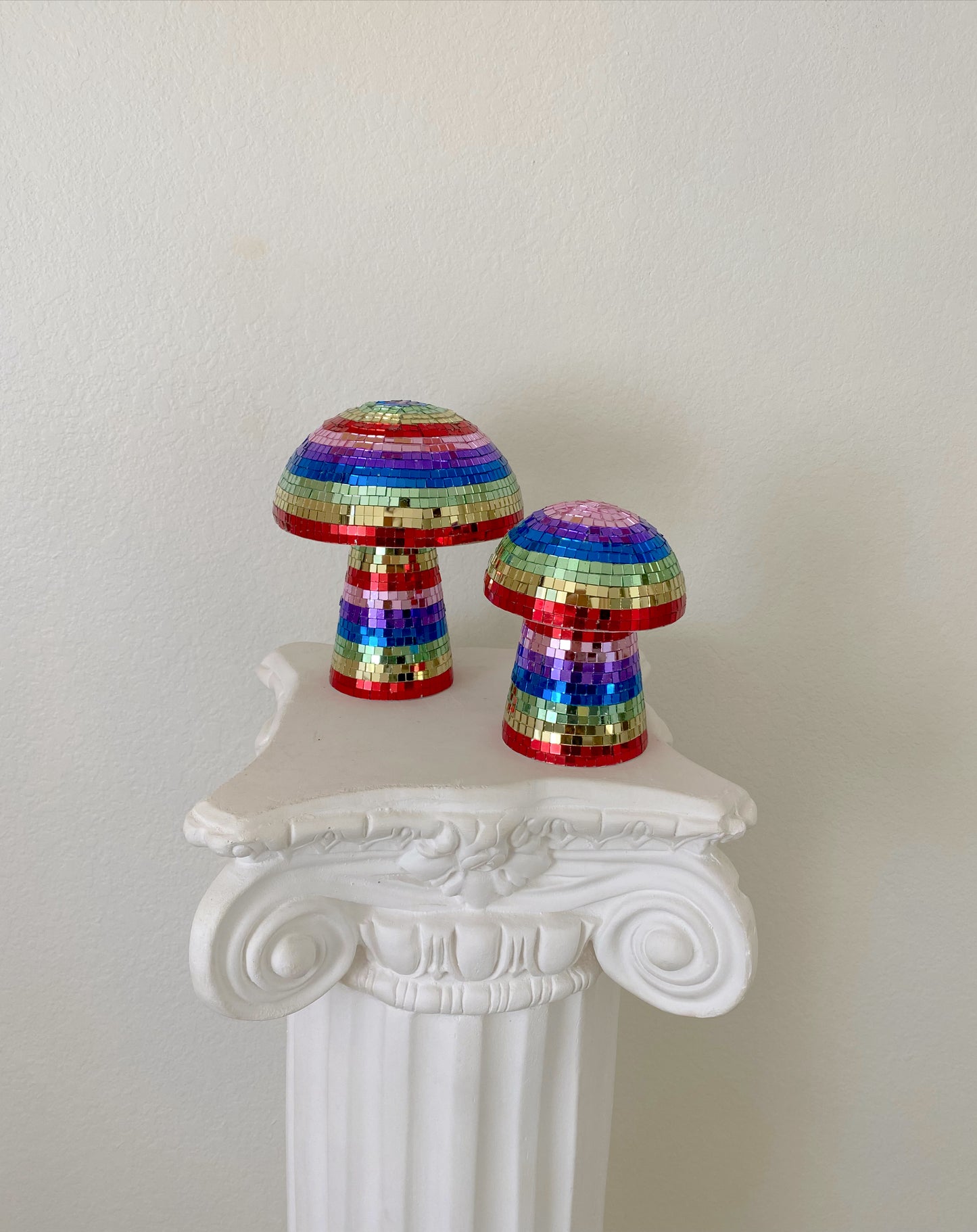 rainbow disco mushroom disco home decor