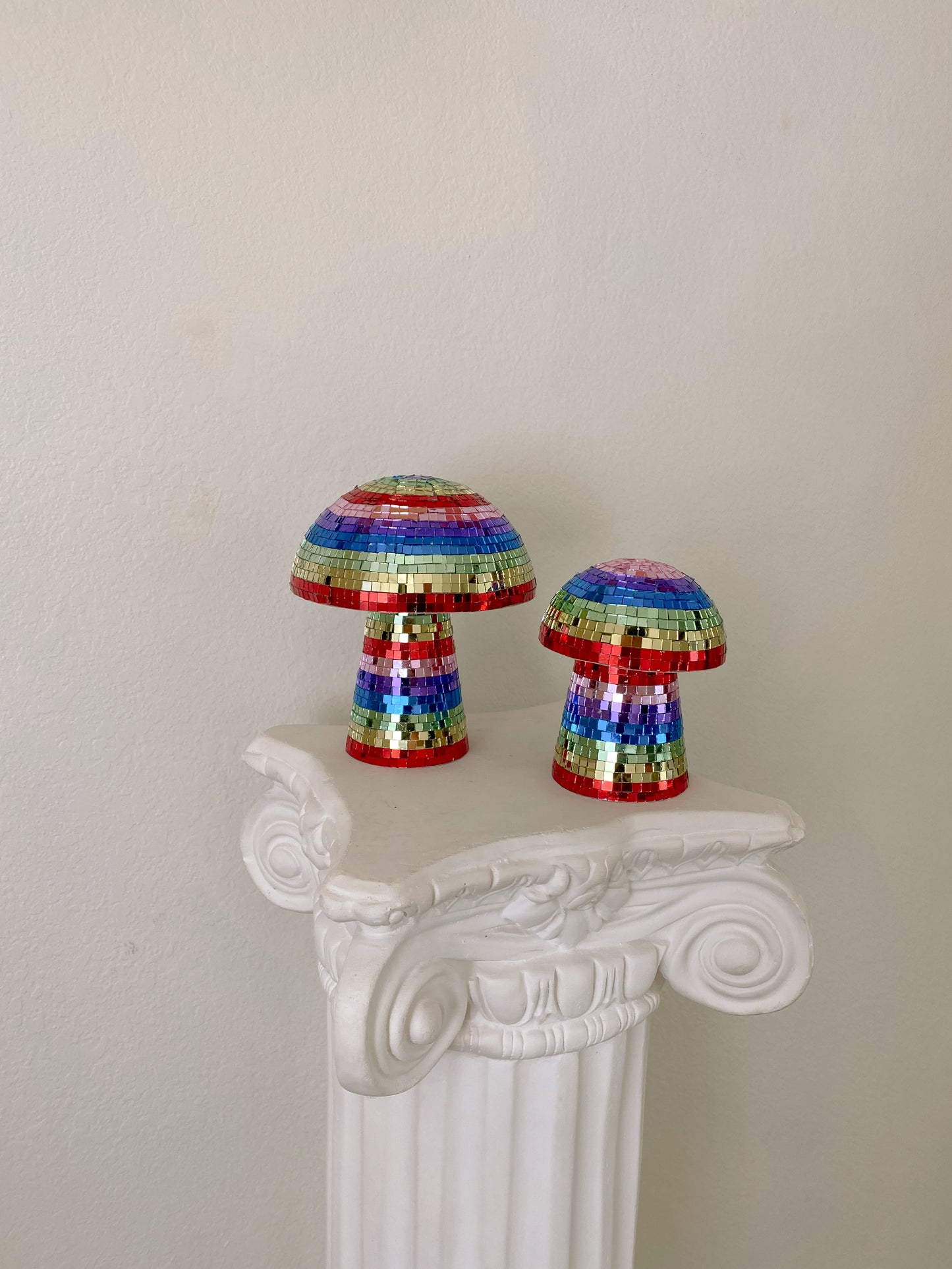 rainbow disco mushroom disco home decor