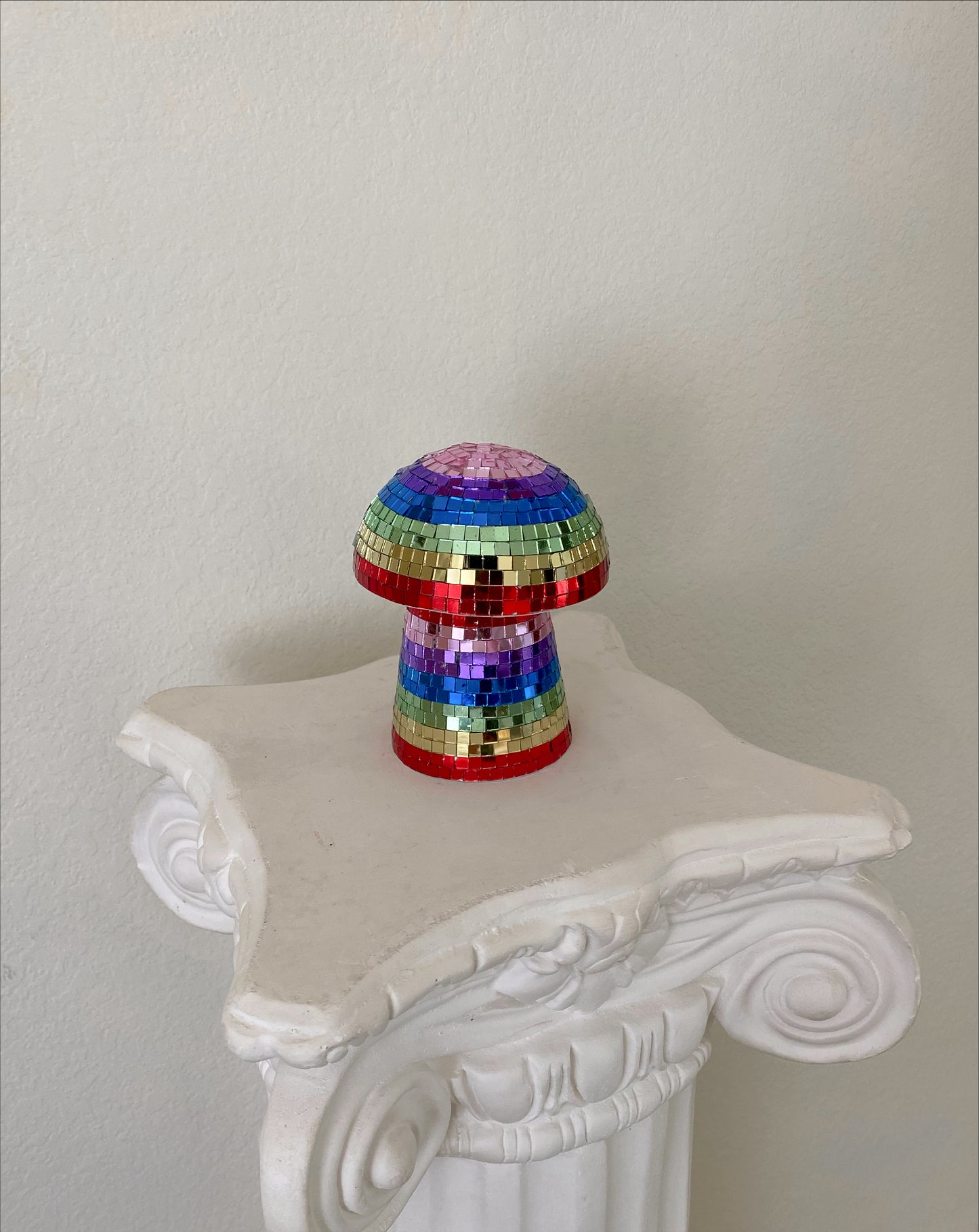 rainbow disco mushroom disco home decor