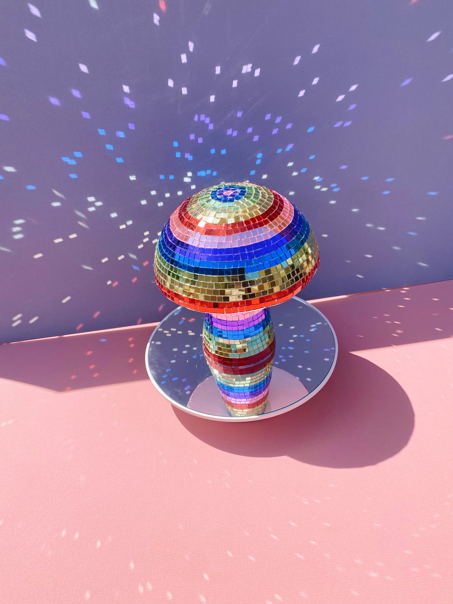 rainbow disco mushroom disco home decor