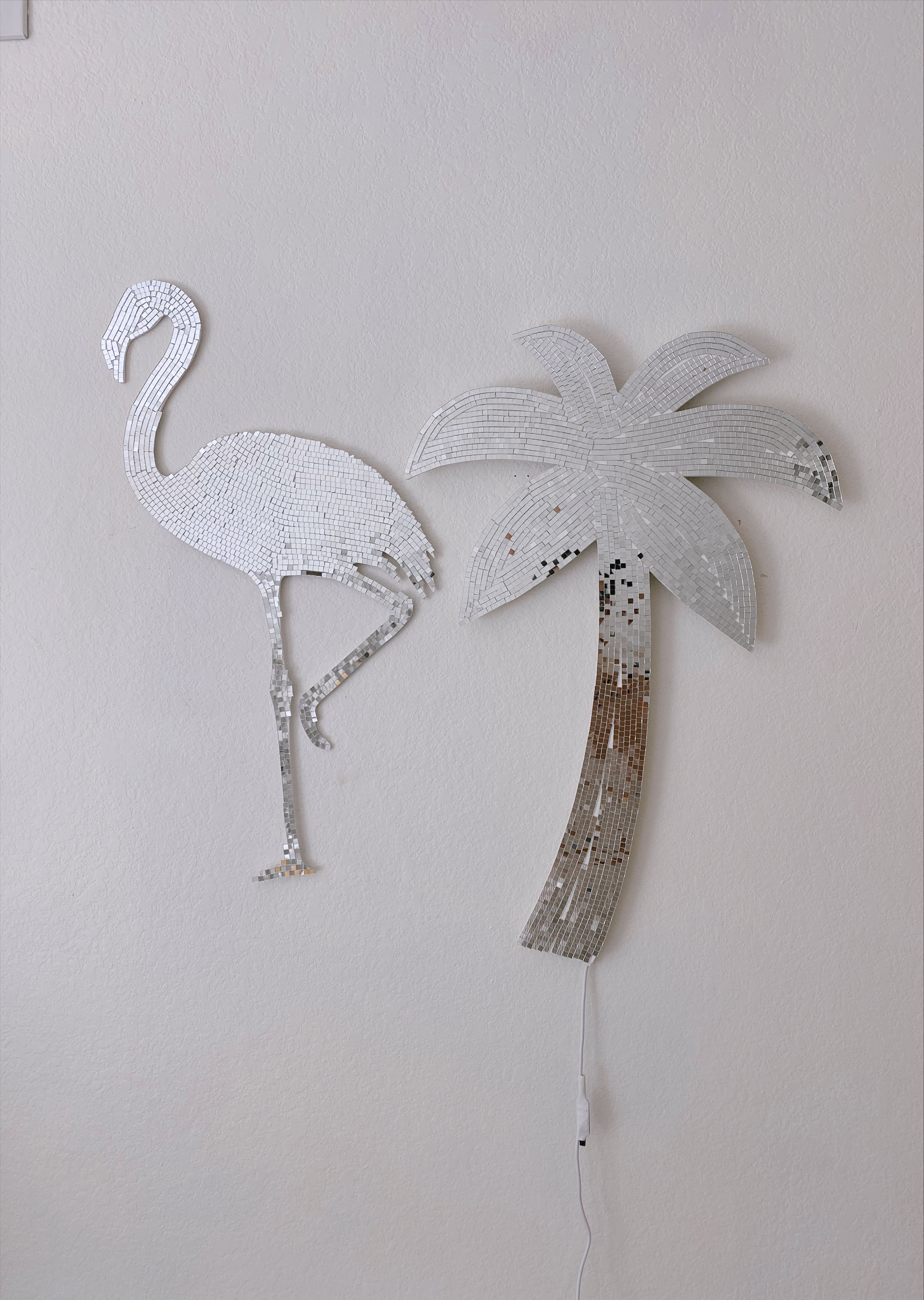 disco flamingo wall decor